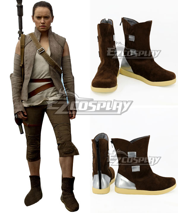 Star Wars The Last Jedi Rey Brown Shoes Cosplay Boots.