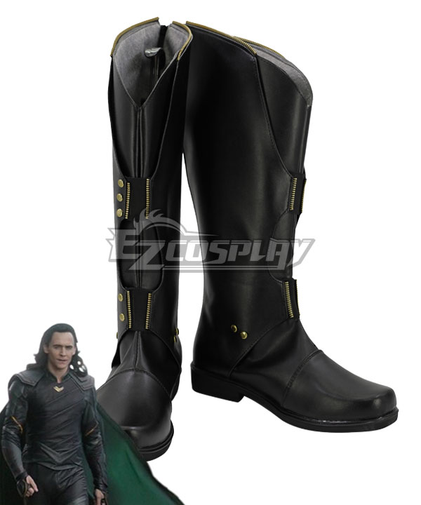 Marvel Thor 2: The Dark World Loki Black Shoes Cosplay Boots