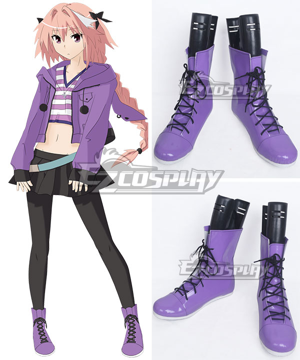 Fate Apocrypha Rider of Black Astolfo Purple Cosplay Shoes