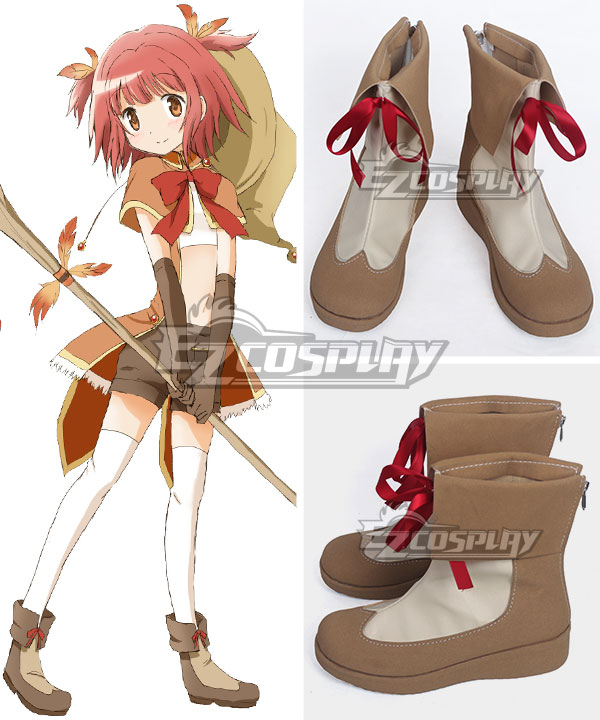 Puella Magi Madoka Magica Nebengeschichte: Magia Record Akino Kaede Braune Schuhe Cosplay Stiefel