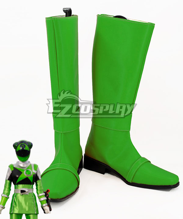 Uchuu Sentai Kyuranger Chameleon Green Hammie Green Shoes Cosplay Boots