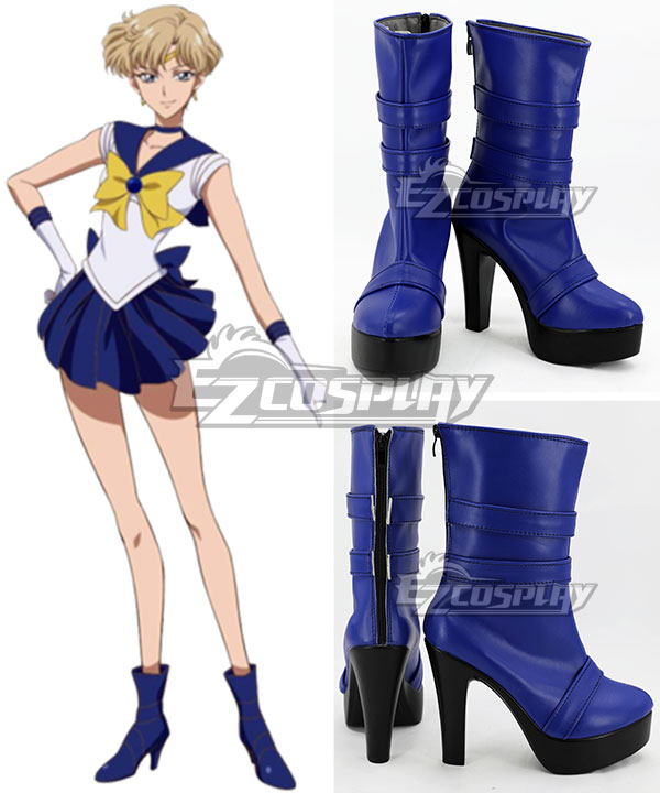 Sailor Moon Sailor Uranus Haruka Tenou Blue Shoes Cosplay Boots