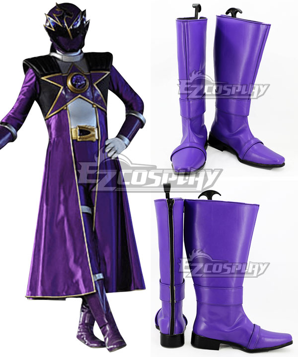 Uchuu Sentai Kyuranger Ryu Commander Shou Ronpo Purple Shoes Cosplay Boots