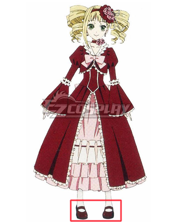 

Black Butler Kuroshitsuji Elizabeth Midford Liz Red Lolita Cosplay Shoes