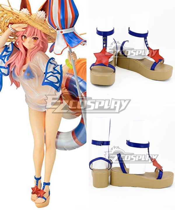 Fate Grand Order Lancer Tamamo no Mae Swimsuit Figure Blue Cosplay Shoes