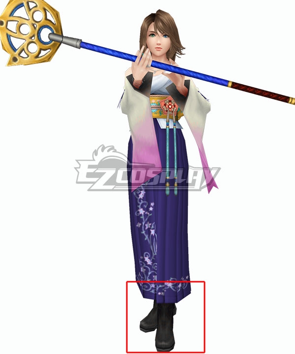 Final Fantasy X FF10 Yuna Schwarze Schuhe Cosplay Stiefel