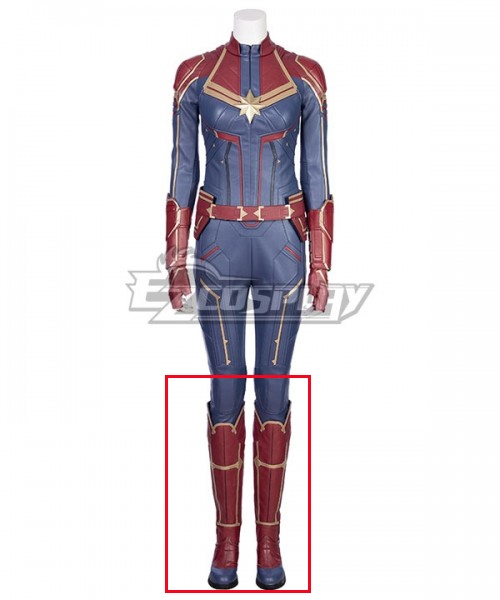 

Marvel 2019 Movie Captain Marvel Carol Danvers Printed Red Shoes Cosplay Boots