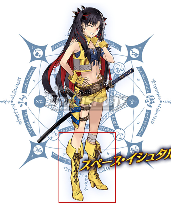 Fate Grand Order FGO Stage 2 Space Ishtar Yellow Shoes Cosplay Boots