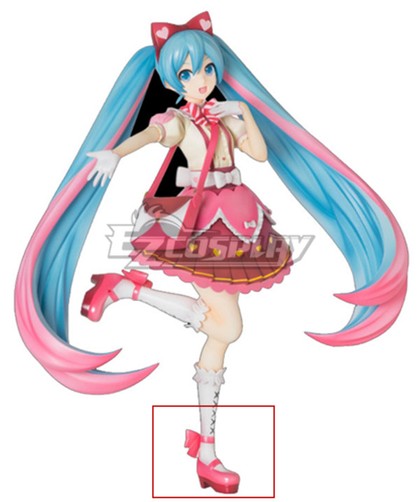 Vocaloid Miku Ribbon Heart Pink Cosplay Shoes