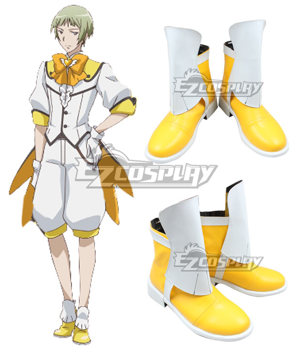 Cute High Earth Defense Club Love! Io Naruko White Yellow Shoes Cosplay Boots