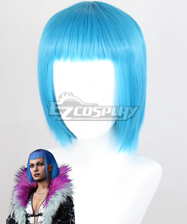 Cyberpunk 2077 Evelyn Parker Blue Cosplay Wig