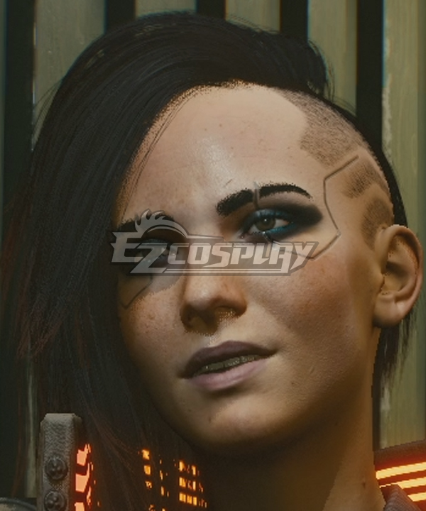 Cyberpunk 2077 V Female Black Cosplay Wig