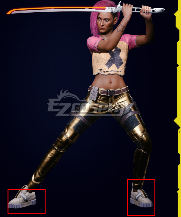 Cyberpunk 2077 V Female Street Kid White Cosplay Shoes