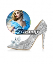 2015 New Fashion Cinderella High Heels Crystal Diamond Deluxe Cosplay Shoes