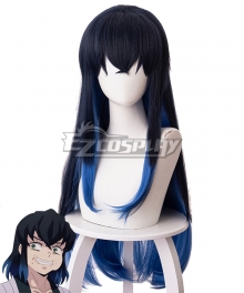 Demon Slayer: Kimetsu No Yaiba Hashibira Inosuke Female Dark blue Cosplay Wig - 487DA