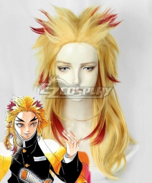 Demon Slayer: Kimetsu No Yaiba Rengoku Kyoujurou Golden Red Cosplay Wig