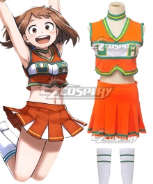 My Hero Academia Boku no Hero Akademia Ochaco Uraraka Kyoka Jiro Tsuyu Asui Cheerleaders Cosplay Costume