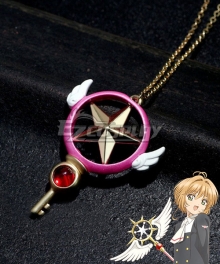 Cardcaptor Sakura: Clear Card Sakura Kinomoto Star Key Necklace Cosplay Accessory Prop