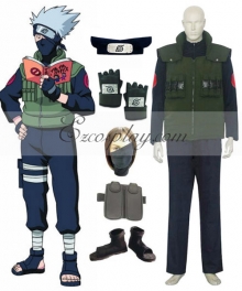 Naruto Hatake Kakashi Deluxe Cosplay Costume and Accessories Set