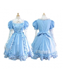 Sweet Blue Maid Dress Lolita Cosplay Costume ELT0021