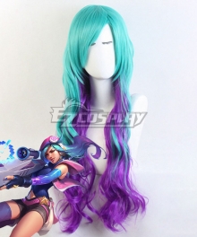 League Of Legends LOL Arcade Caitlyn Blue Purple Cosplay Wig