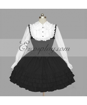 Black-White Gothic Lolita Dress -LTFS0117