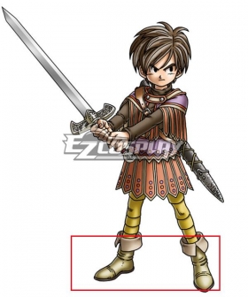 Dragon Quest IX Hero Male Brown Shoes Cosplay Boots