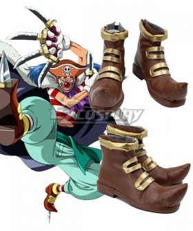 One Piece Joker Buggy Brown Cosplay Shoes