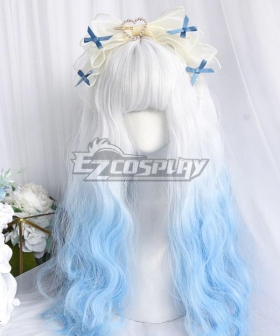 Japan Harajuku Lolita Series White Blue Cosplay Wig EWG5081Y