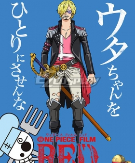 One Piece Film Red 2023 Movie Vinsmoke Sanji Cosplay Costume