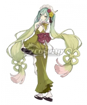 Vocaloid Hatsune Miku Matcha Green Tea Cosplay Costume