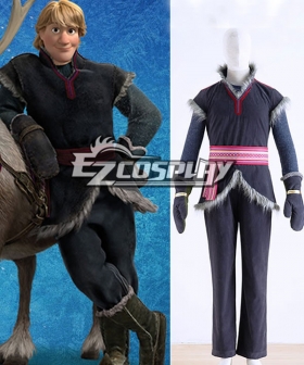 Disney Frozen Kristoff Cosplay Movie Costume Grey Outfit