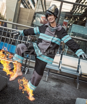 Fire Force Enen no Shouboutai Shinra Kusakabe Battle Suit Top Pants Cosplay Costume