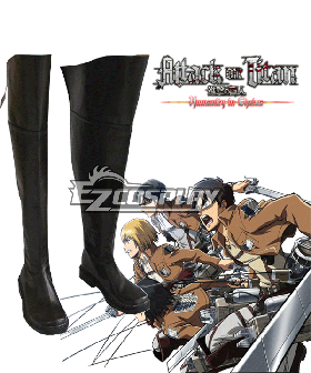 Attack on Titan Shingeki no Kyojin Advancing Giants Dark Brown Shoes Cosplay Boots