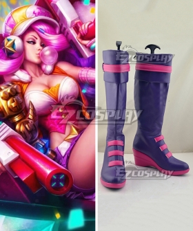 League of Legends LOL Arcade Miss Fortune Purple Shoes Cosplay Boots