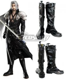Final Fantasy VII FF7 Sephiroth Black Shoes Cosplay Boots