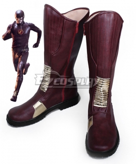 DC Comics The Flash Barry Allen Dark Red Shoes Cosplay Boots