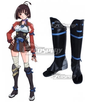 Kabaneri of the Iron Fortress Mumei Black Shoes Cosplay Boots