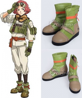Kabaneri of the Iron Fortress Yukina Green Cosplay Shoes