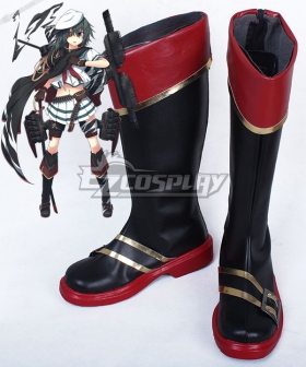 Kantai Collection Kiso Black And Red Shoes Cosplay Boots