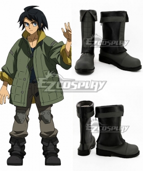 Mobile Suit Gundam Iron-Blooded Orphans Mikazuki Augus Mika Mikadzuki Ogasu Black Shoes Cosplay Boots