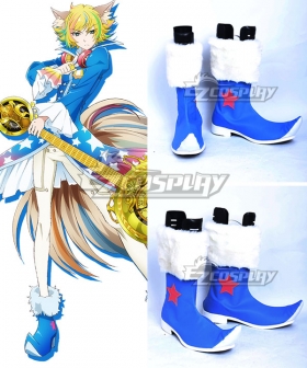 Show By Rock Shuzo Blue Shoes Cosplay Boots