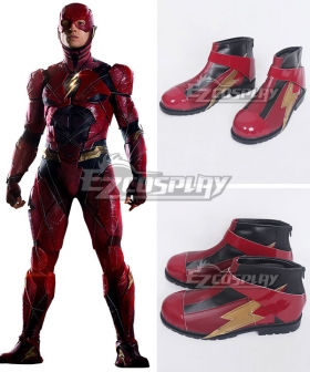 DC Justice League The Flash Barry Allen Red Cosplay Shoes