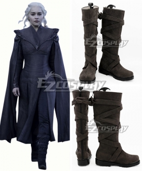 Game of Thrones Season 7 Daenerys Targaryen Brown Shoes Cosplay Boots