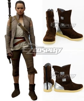 Star Wars The Last Jedi Rey Brown Shoes Cosplay Boots