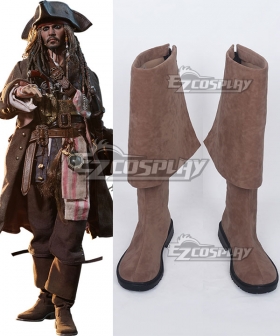 Pirates of the Caribbean: Dead Men Tell No Tales Captain Jack Sparrow Light Brown Shoes Cosplay Boots