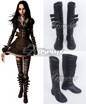 Alice: Madness Returns Alice Black Black Shoes Cosplay Boots