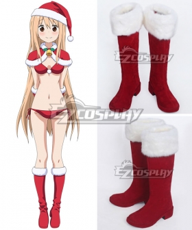 Himouto! Umaru-chan Umaru Doma Christmas Red Shoes Cosplay Boots
