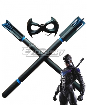 DC Batman Arkham City Nightwing Mask Two Stick Cosplay Weapon Prop