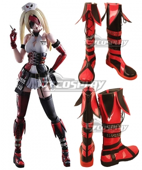 DC Comics Variant Play Arts Kai Designed By Tetsuya Nomura Harley Quinn Black Red Shoes Cosplay Boots